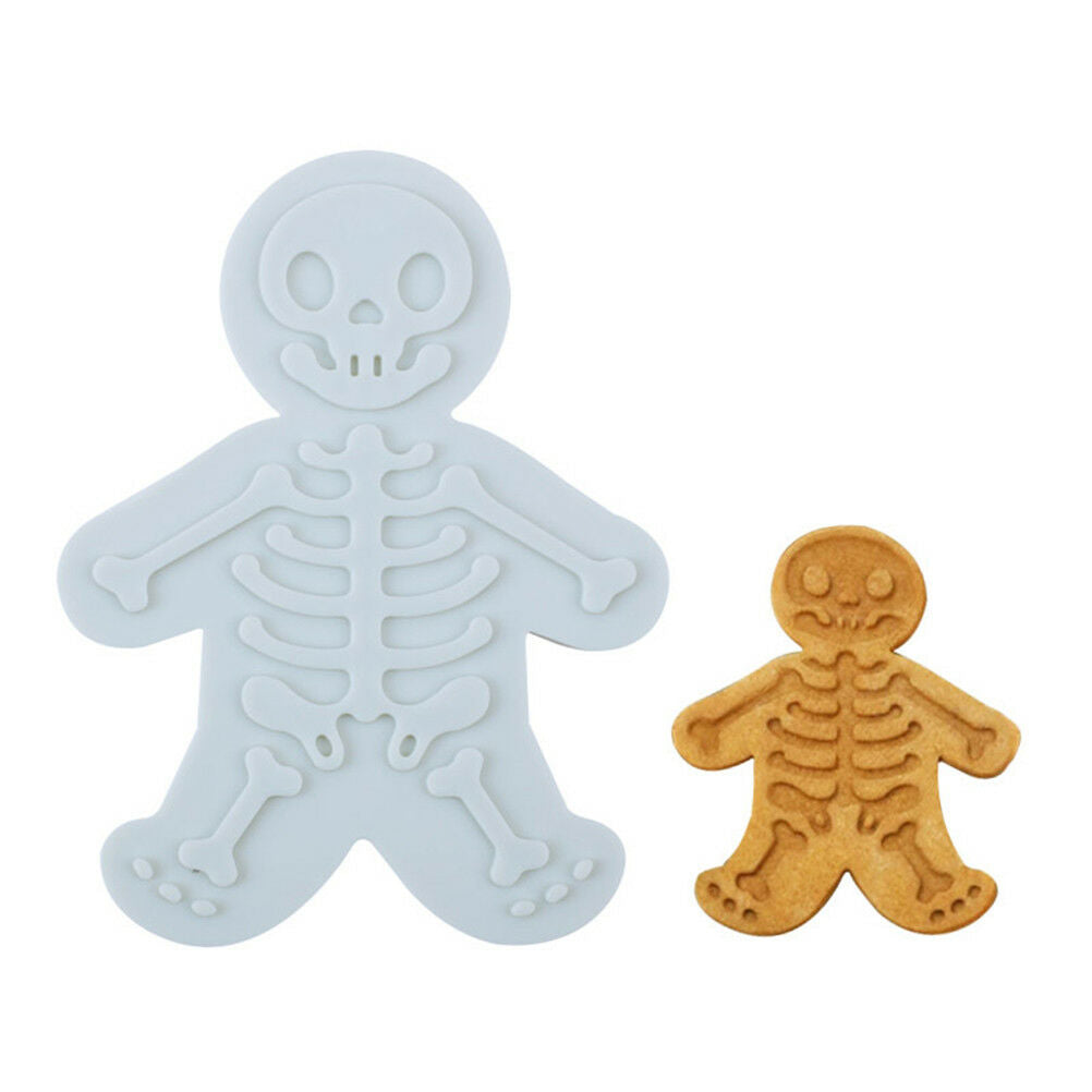 Christmas Gingerbread Man Cookie Cutter and Stamper Skeleton Bakings Moul.l8