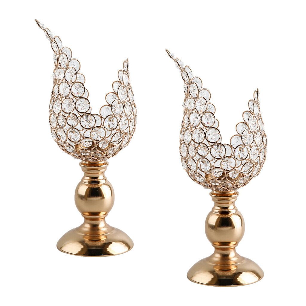 Pack of 2 Candle  Crystal Candlestick Dressing Table Vanity Bedroom Decor