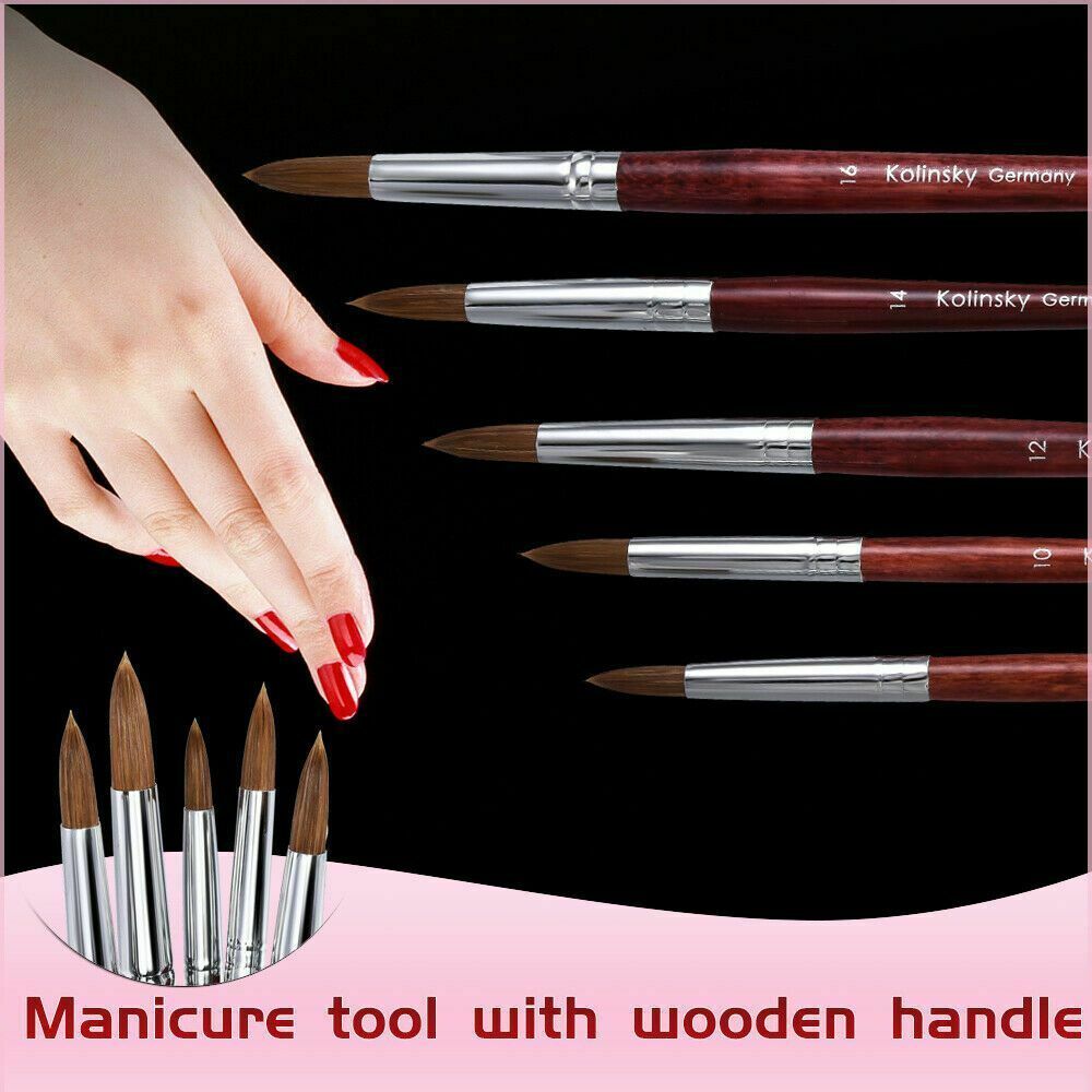 Handle Nail Painting Brush Acrylic Nail Art Brush Flower Drawing Pen Sable Hair