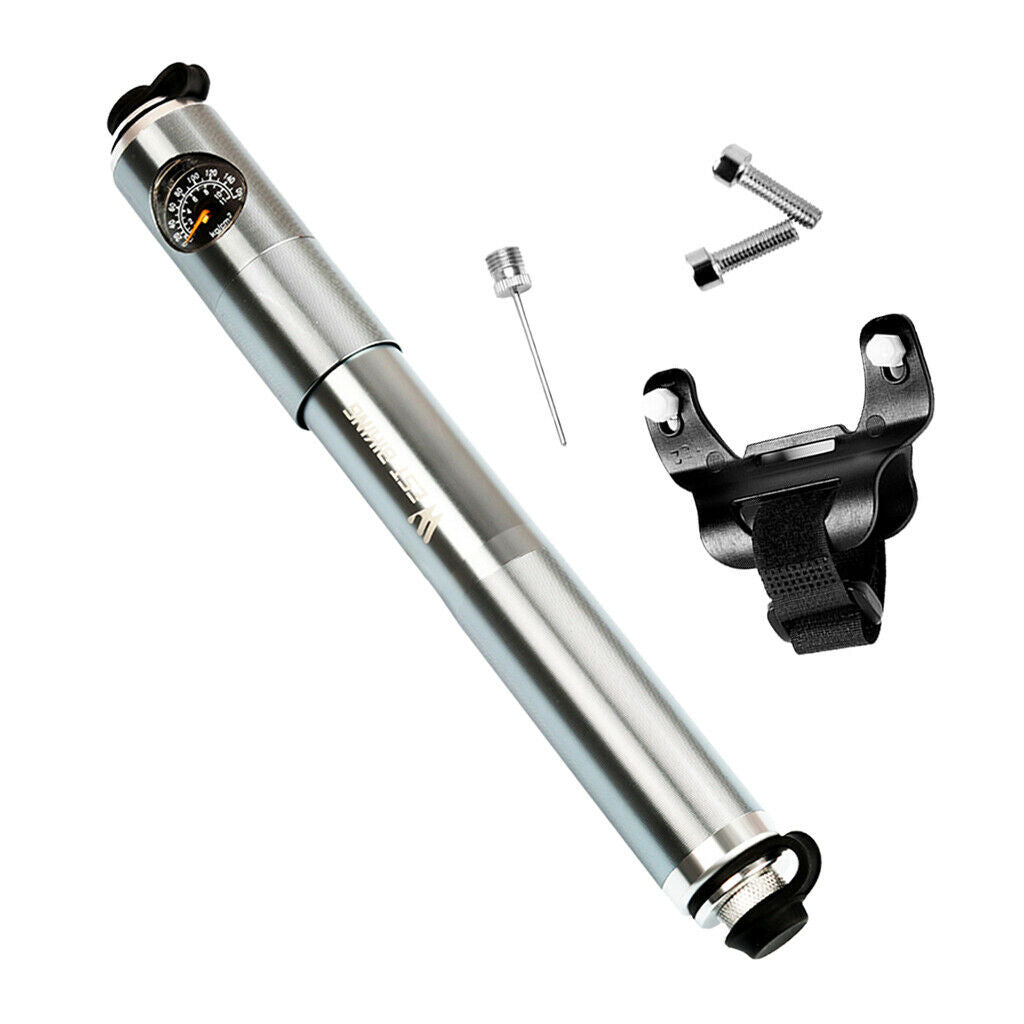 Portable Mini Bike Pump with Pressure Gauge and High Pressure 160 PSI - Sports