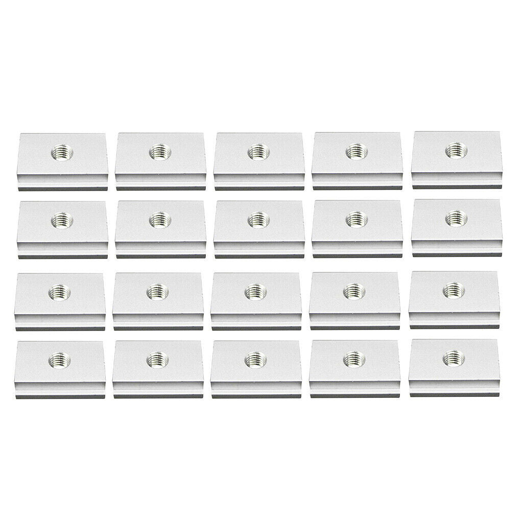 20Pcs M8# T-Slider for T-slot for Various Woodworking Jigs Aluminum Alloy