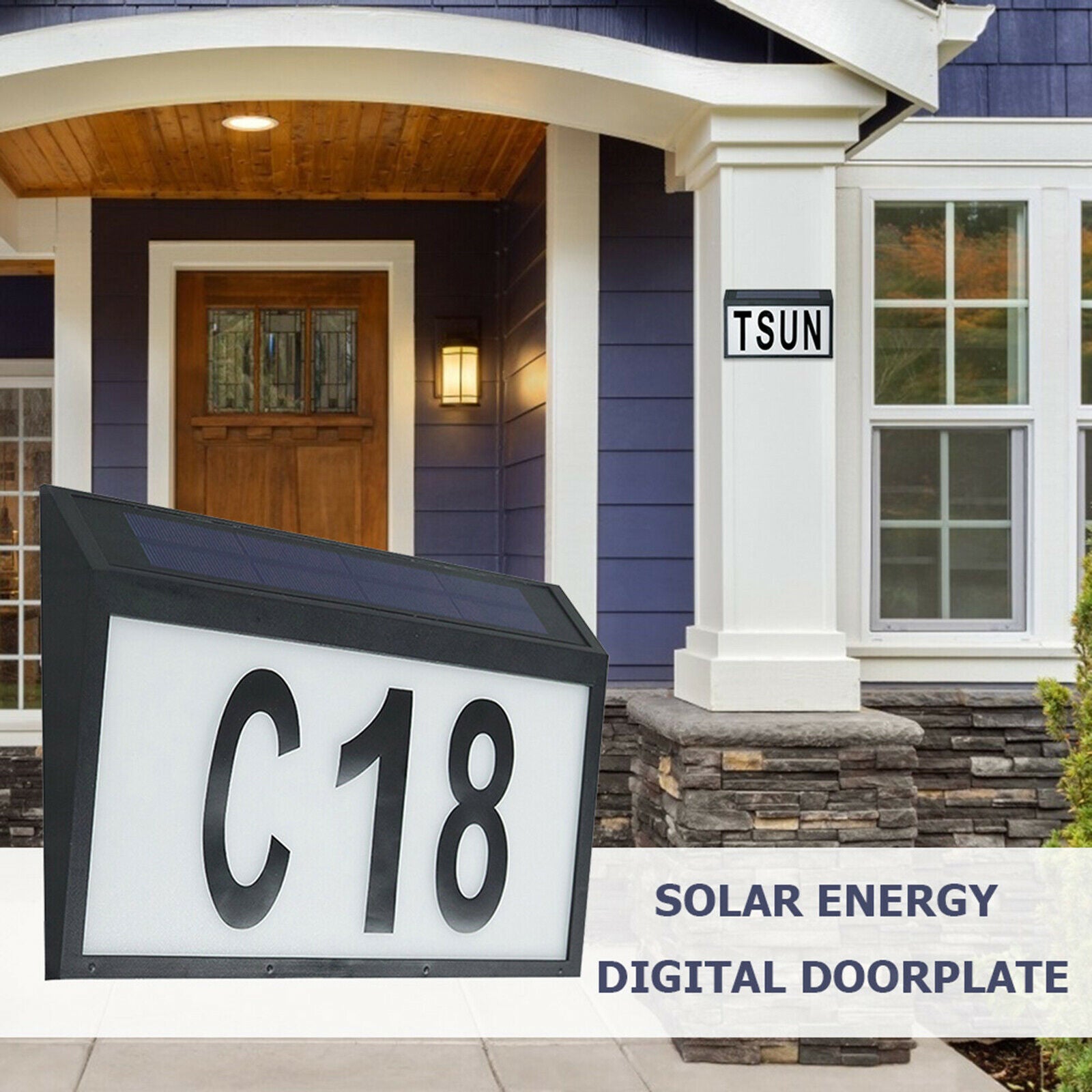 Waterproof Address Sign Light Doorplate House Number Address Name Plaque
