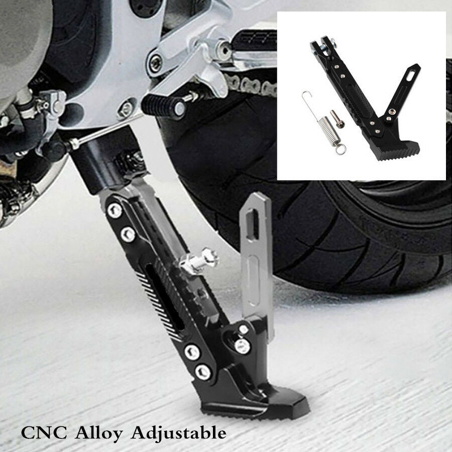 Black Alloy Adjustable Motorcycle Side Tripod Holder Cool Styling Fall Protect