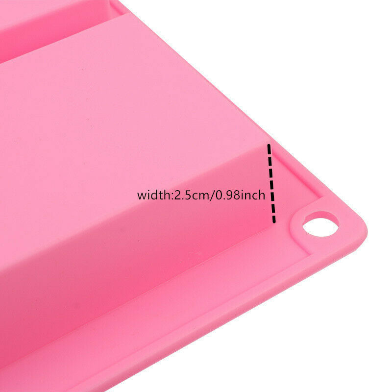 Rectangle 6-Cavity Soap Mold Silicone Mould Tray For Homemade Craft DIY