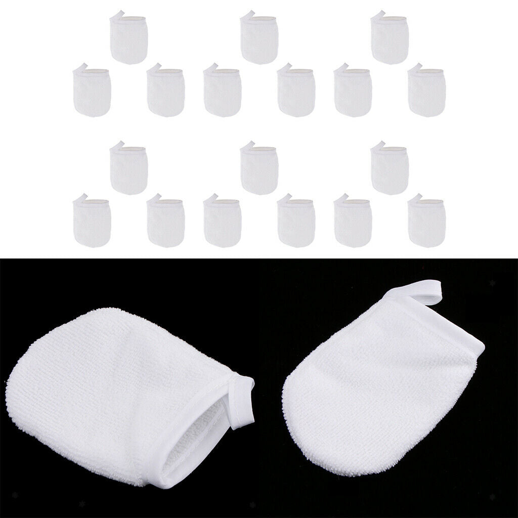 18 Pieces Microfiber Face Washing Cleansing Gloves Reusable Facial Cloth Pads