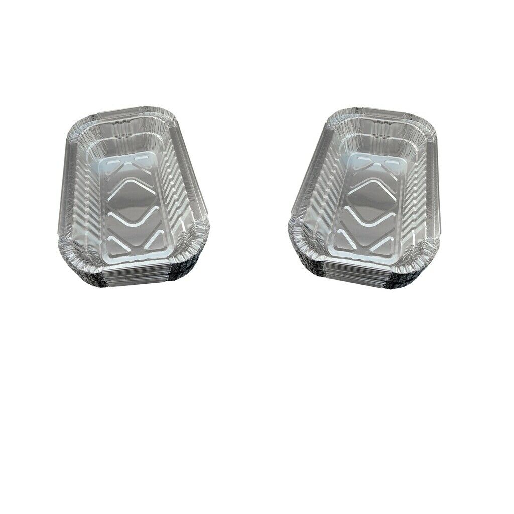 40x Disposable Aluminum Foil Grill Drip Pans for BBQ Baking Roasting 700ml