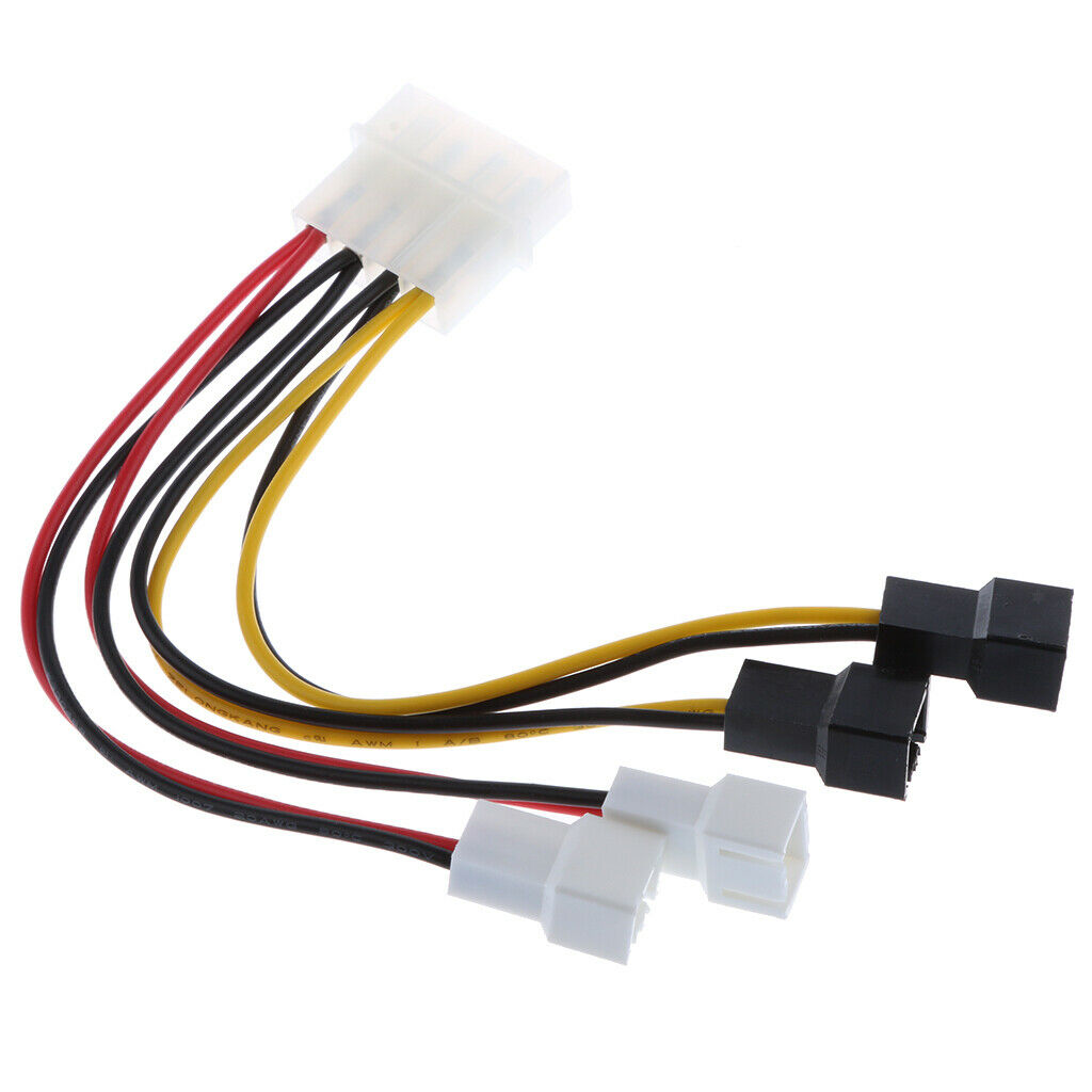 4pin SATA  to 4-Port 4Pin Cooler Cooling Fan Splitter Power Cable