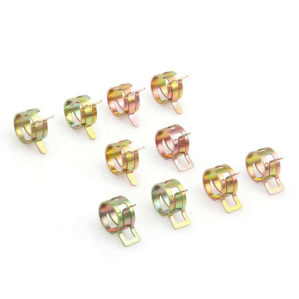 100pcs Spring Clip Fuel Oil Water Hose Pipe 6-22mm Tube Clamp Fasteners 10 Sizes