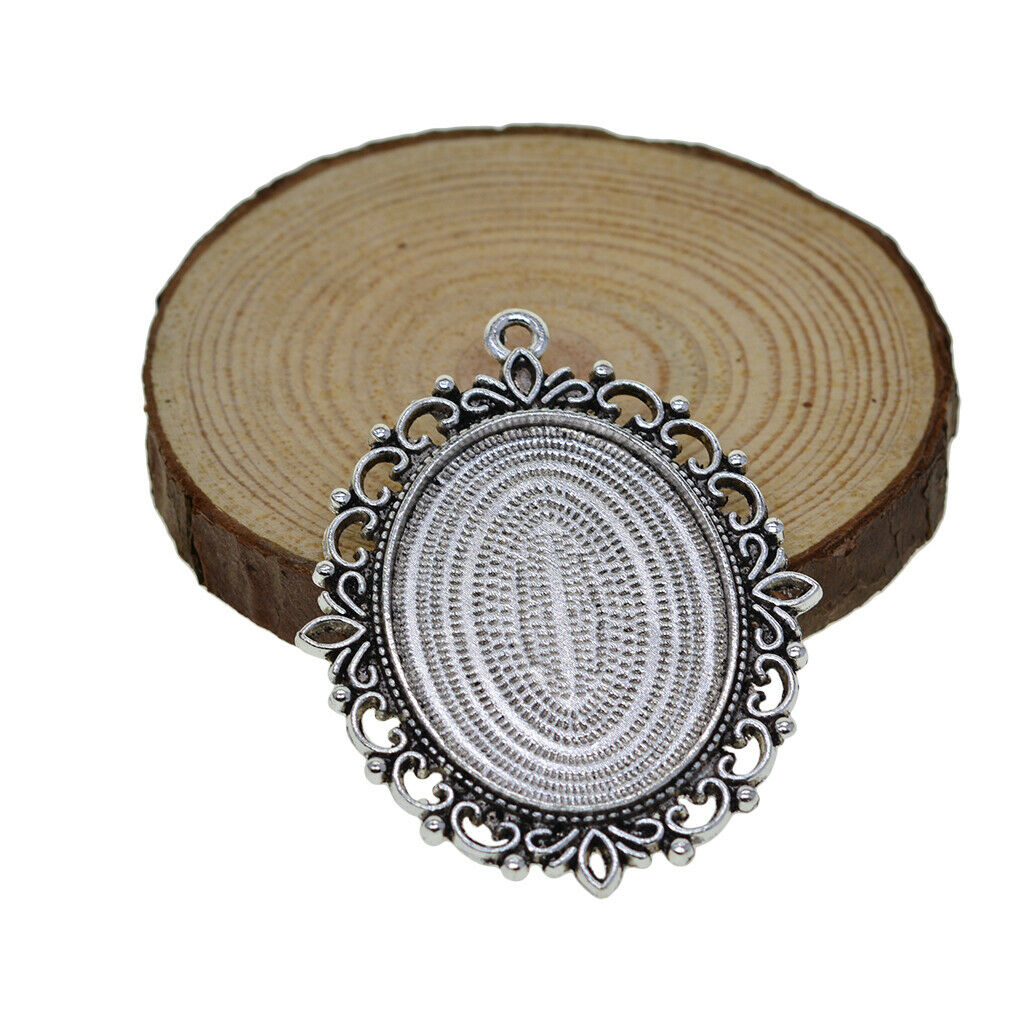 20pcs Oval Pendant Tray, Fit 30x40mm Cabochon, Default Setting Blank