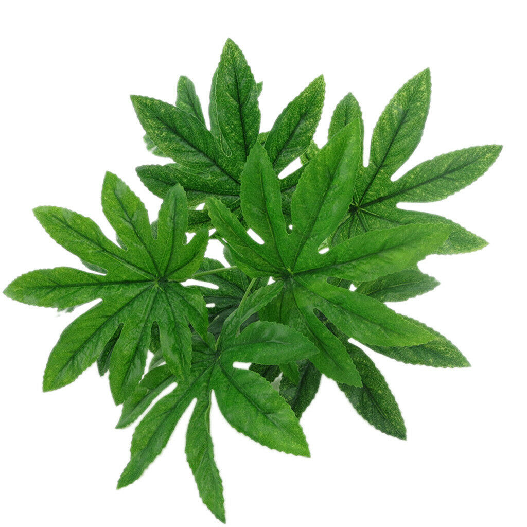 1 Stem Artificial Green Fern leaf Bush Brunch for Wedding Greenery Plant #1