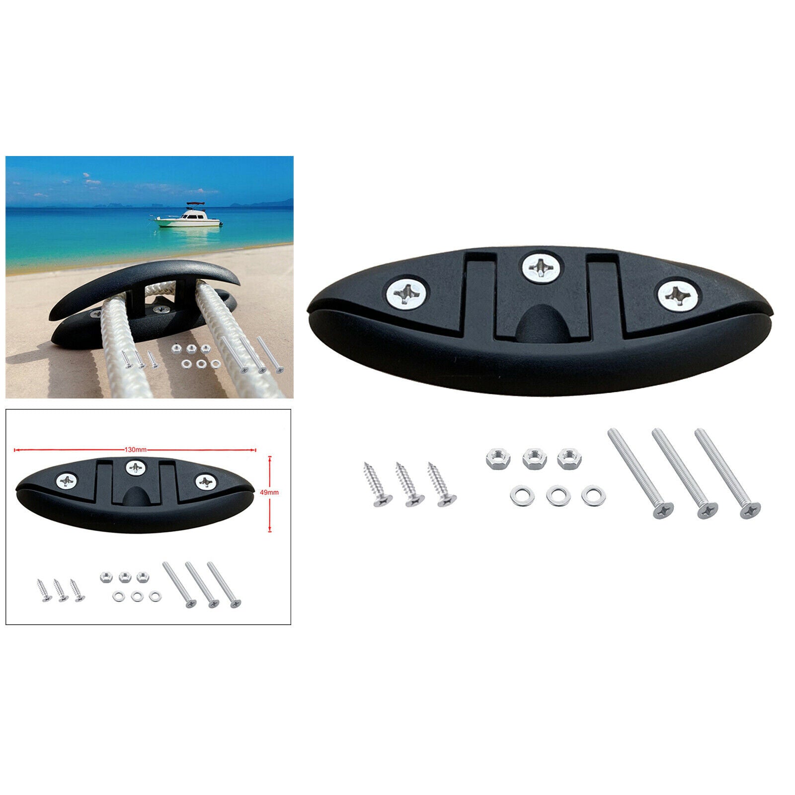 5inch Sailboats Boat Flip Up Foldable Cleat Deck Hardwares Fittings 130x49mm
