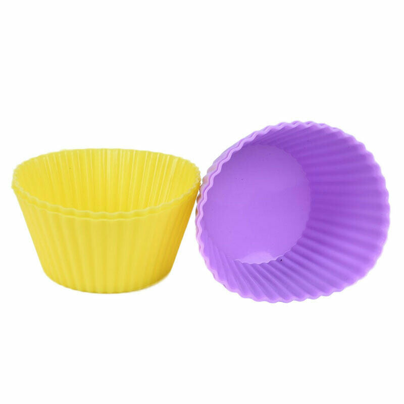 12 Pcs 7cm Muffin Cup Round Silicone Cake Baking Molds Cupcake Pan Cake m.l8
