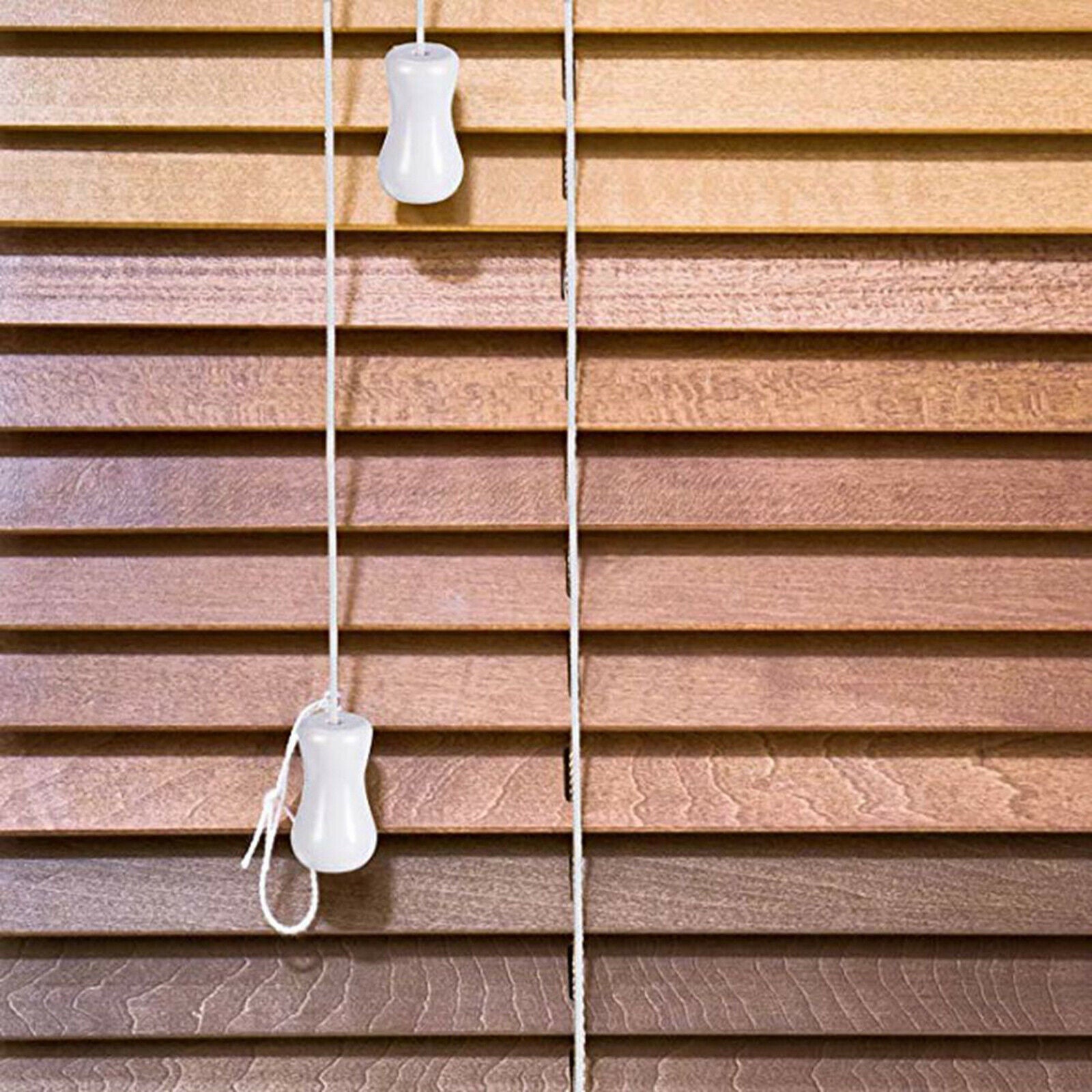 White Braided Lift Shade Cord Wood Pendant for Aluminum Blind Shade