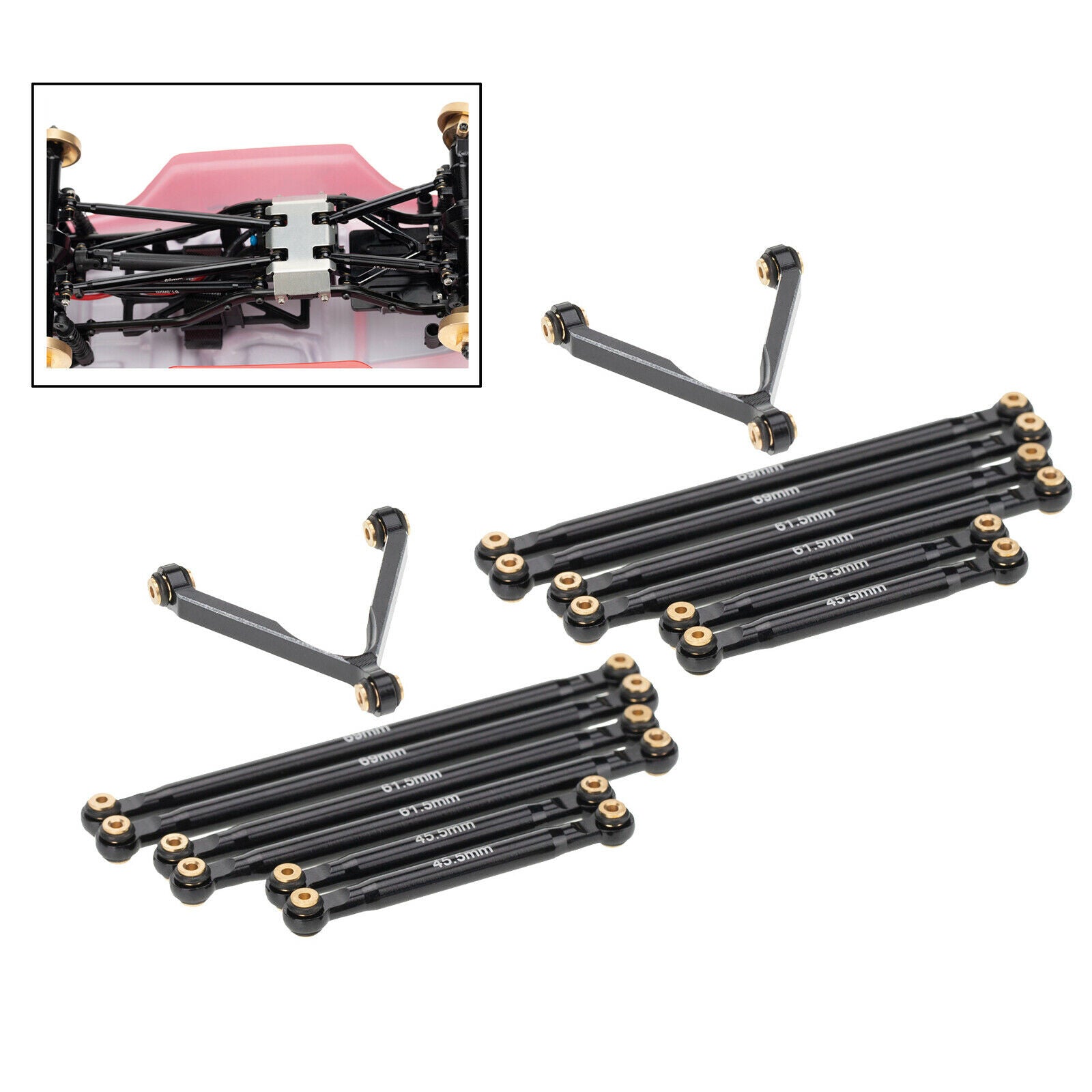 14Pcs 1/24 Aluminum Link Set for Axial SCX24 AXI00001 Crawler Buggy DIY Accs