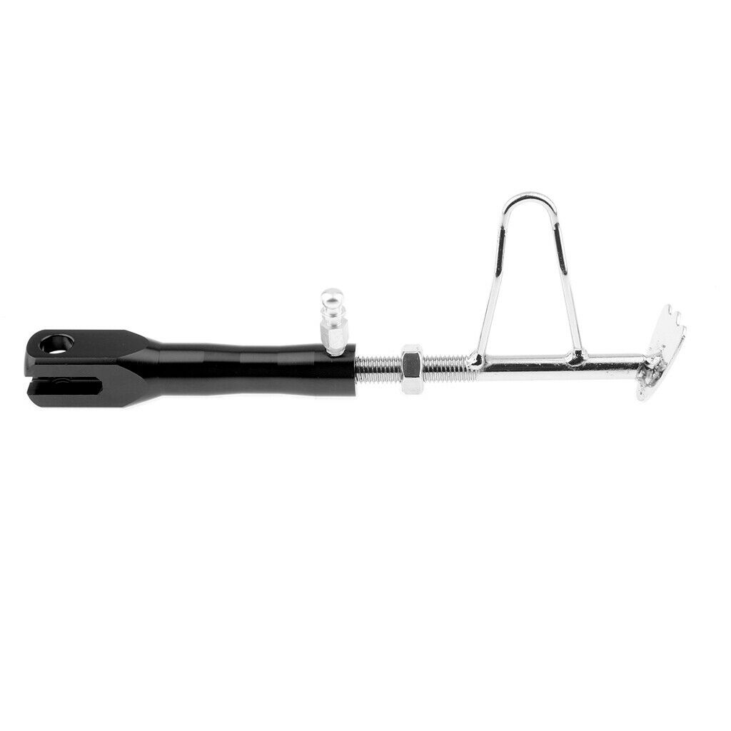 1pc Universal Motorcycle Scooter Kickstand Side Stand Adjustable - Black