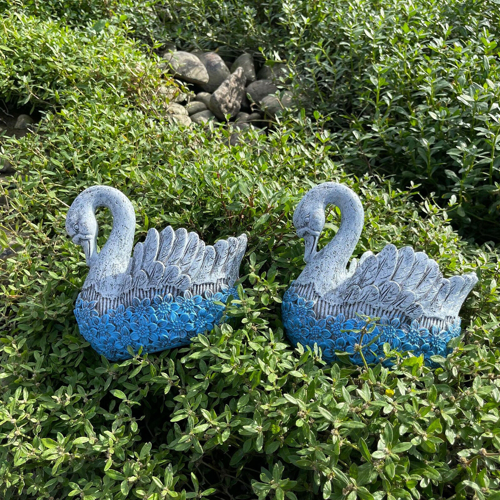 Animal Swan Flowerpot Plant Holder Flower Pot Lawn Patio Decor Creative