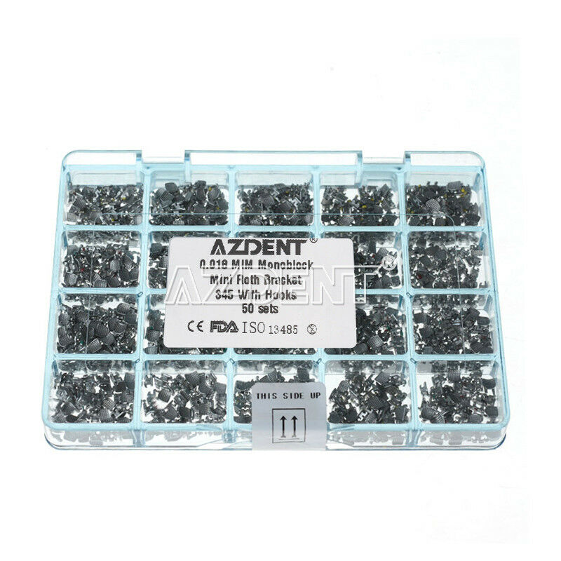 1000pcs Dental Orthodontic Bracket Mini Roth 018 Hook 3-4-5 MIM Monoblock AZDENT