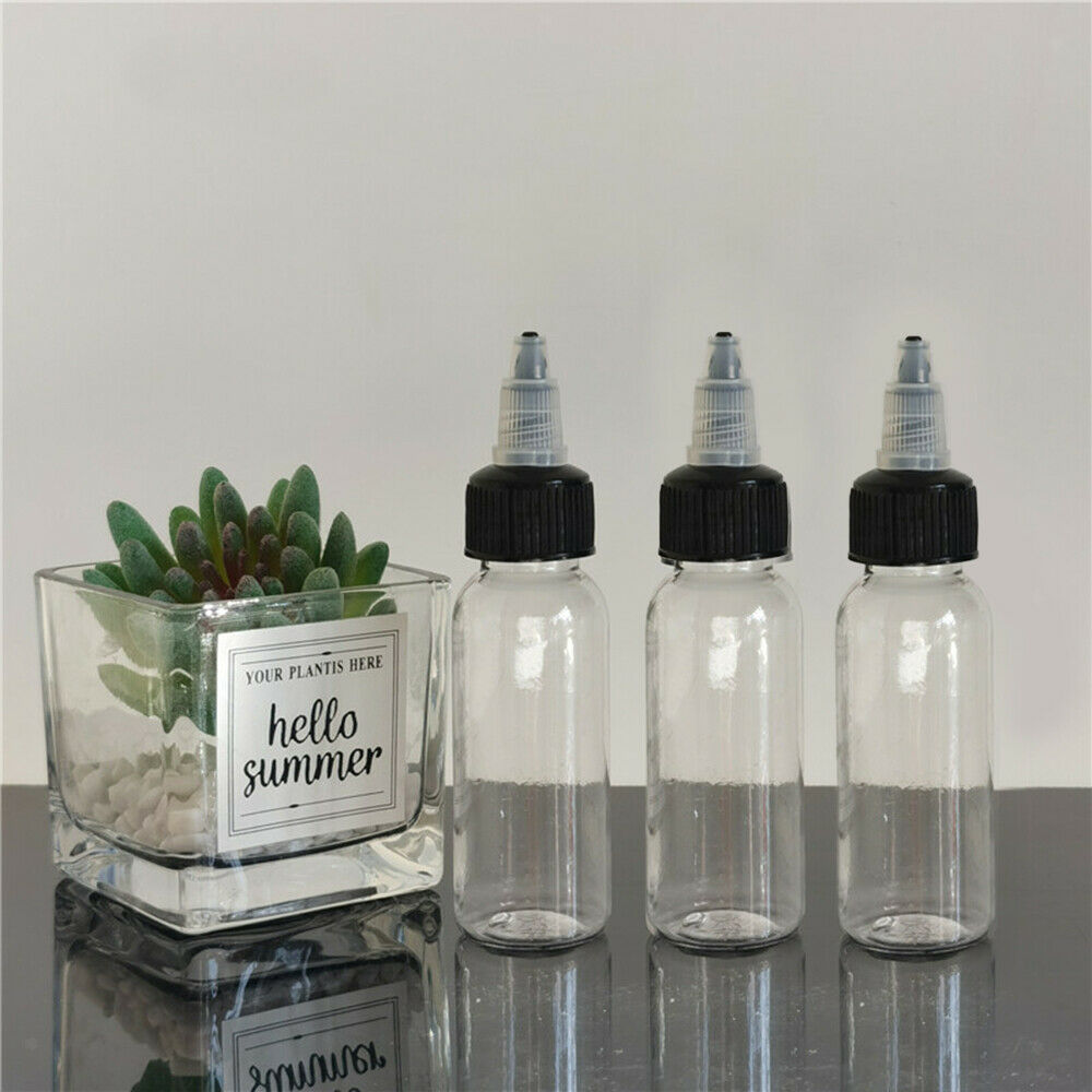 10Pcs Empty Plastic Crafts Bottles Applicator Containers for Hair Color Ink