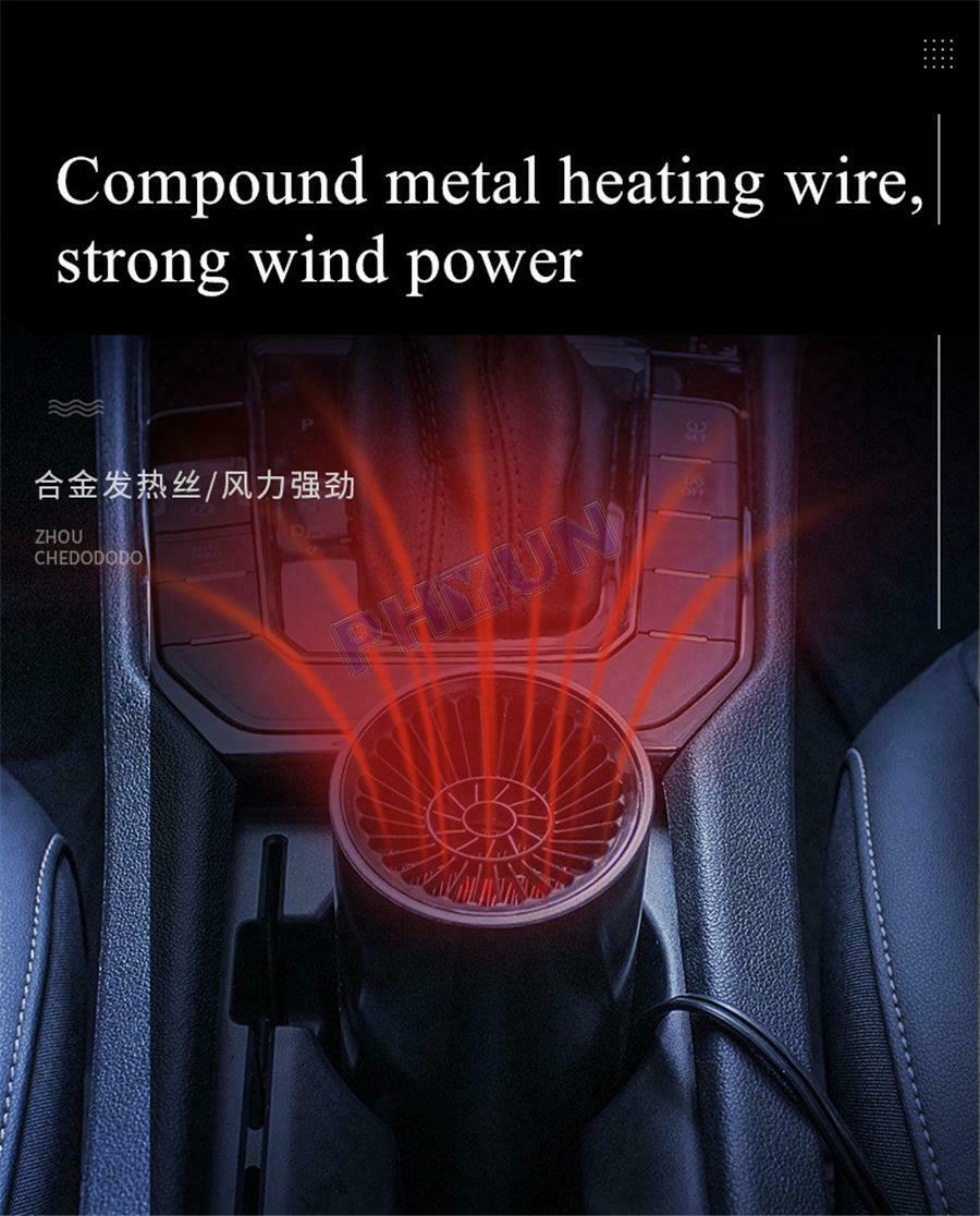 200W Car Heater Heating Cooling Fan Defroster Demister 3 In 1 DC 12V Universal