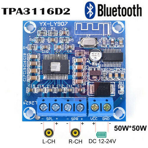 DC12-24V TPA3116D2 Digital Bluetooth Power Amplifier Module 50W*50W Dual Channel