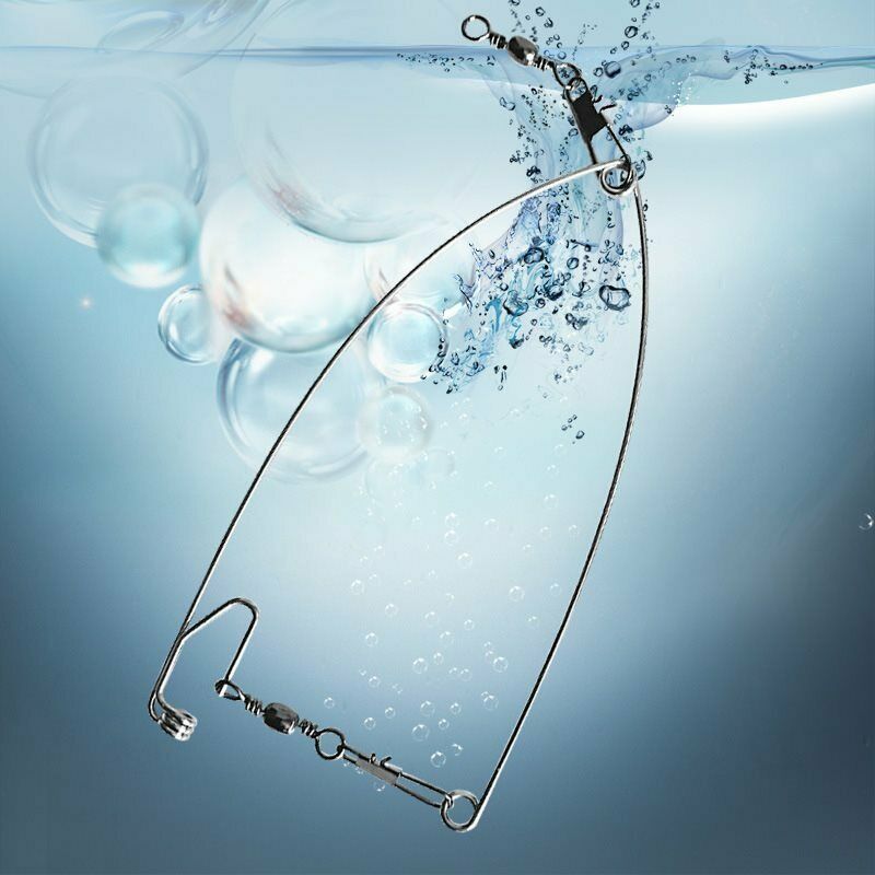 5pc Stainless Steel Camping Automatic Fishing Device Spring Ejection HookB Tt