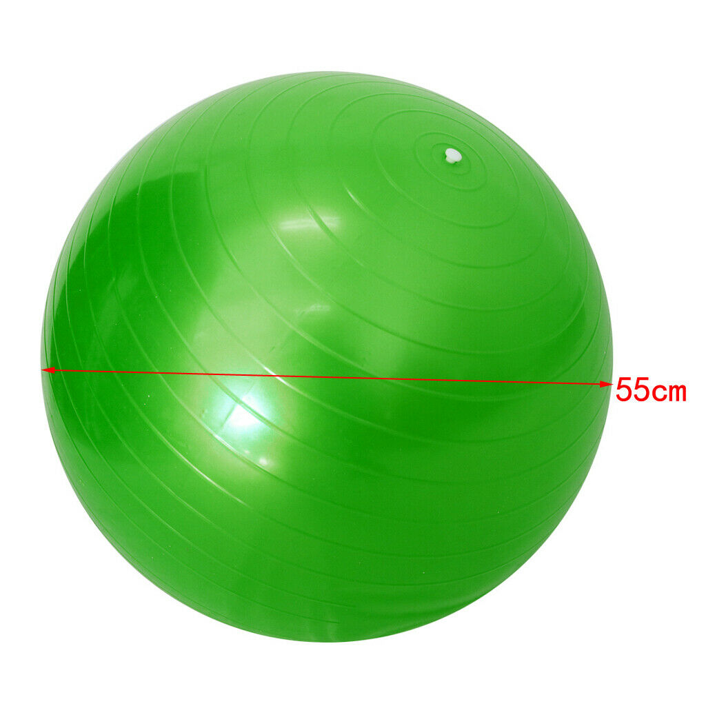 55cm Yoga Ball with Pump Anti Burst Exercise Balance Workout Fitness Green