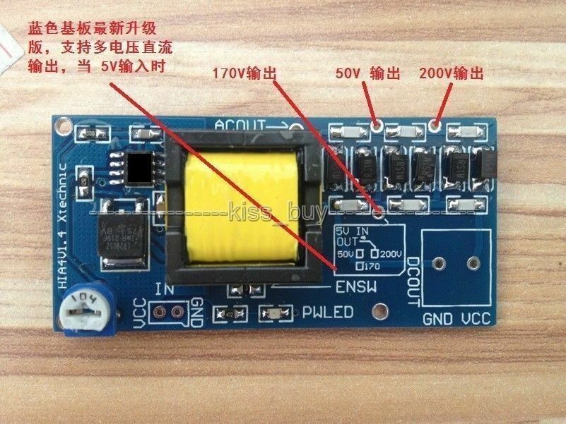 Dc 5V-12V Pas Dessus 300V-1200V Haute Tension Dc-Dc Boost Convertisseur D Module