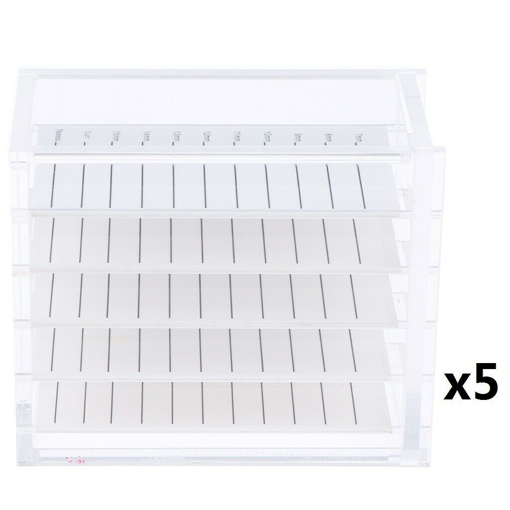 5x 5-Layer Eyelashes Storage Case Organizer Lash Adhesive Glue Holder Pallet