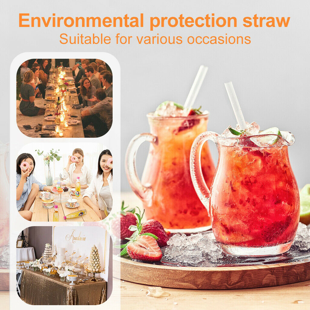 10 Pack Hard Plastic Drinking StrawsReusable Clear with1pc Cleaning Brush