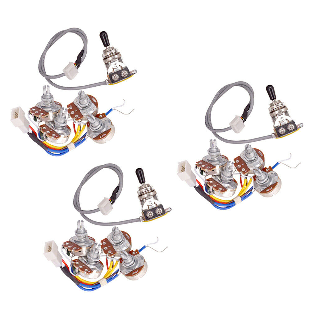 3 Set Parts 3 Way Toggle Switch Circuit Wiring Kit Pots For Electric Guitar