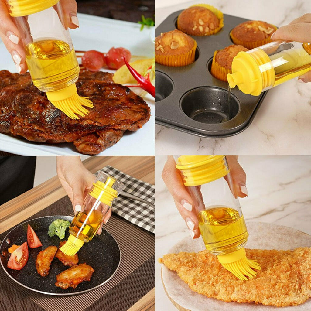 2 in 1 Basting BBQ Oil Bottle Cooking Utensils Brush Kitchen Accessories