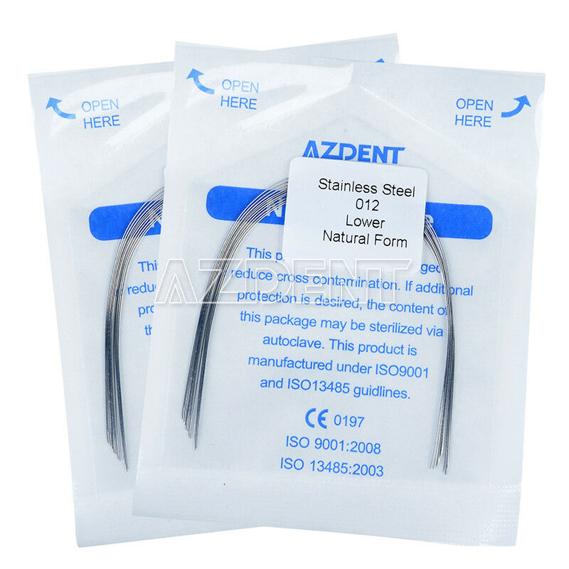 100X AZDENT Dental Orthodontic Stainless Steel Round Arch Wires Natural Form
