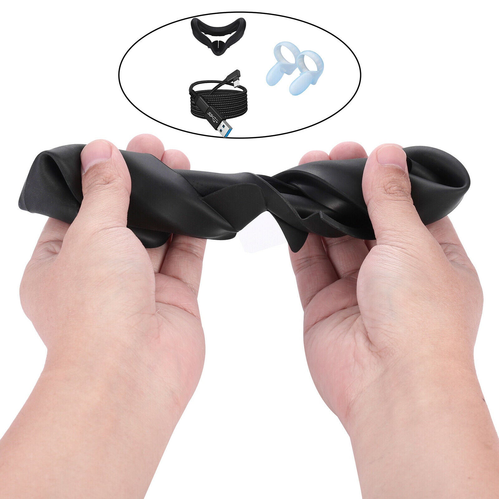 Waterproof Handle Grip Cover w/ Eyes Cover Protector for Quest 2 Replacement