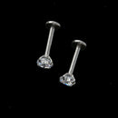 2x Crystal Rhinestone Nose Ring Bone Stud  Steel Body Pierce Jewelry