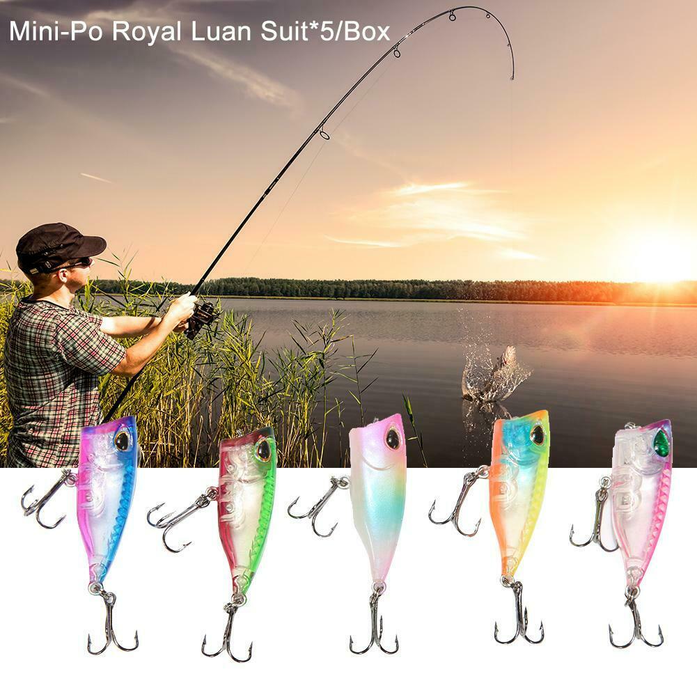 5pcs Fishing Lure Wobblers 4cm 3.5g Floating Crankbait Artificial Hard Bait @