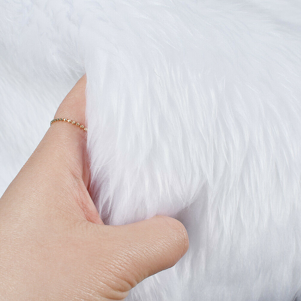 1x1.6M White Long Pile Faux Fur Fabric Upholstery Crafts Jewelry Display Blanket