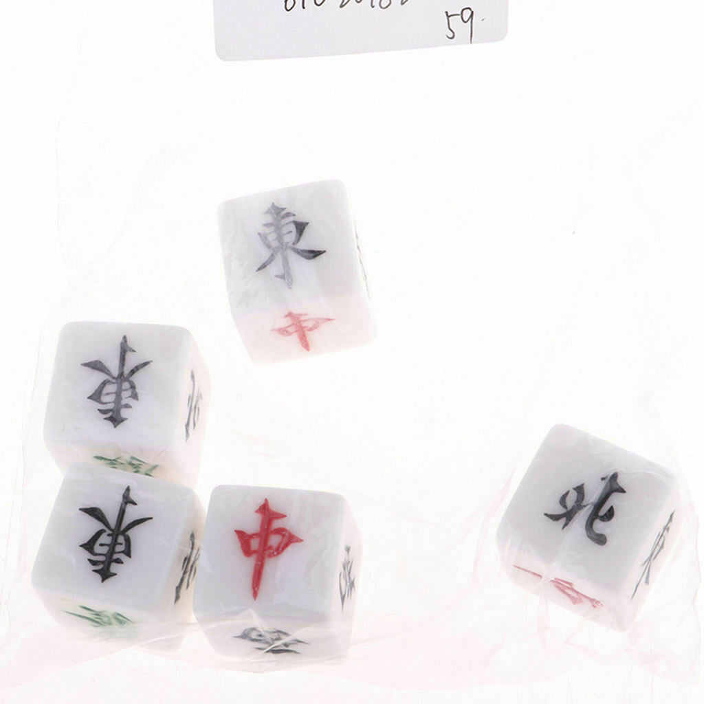 5 Pieces Traditional Board Game Casino Mahjong Dices Set Travel Board Games
