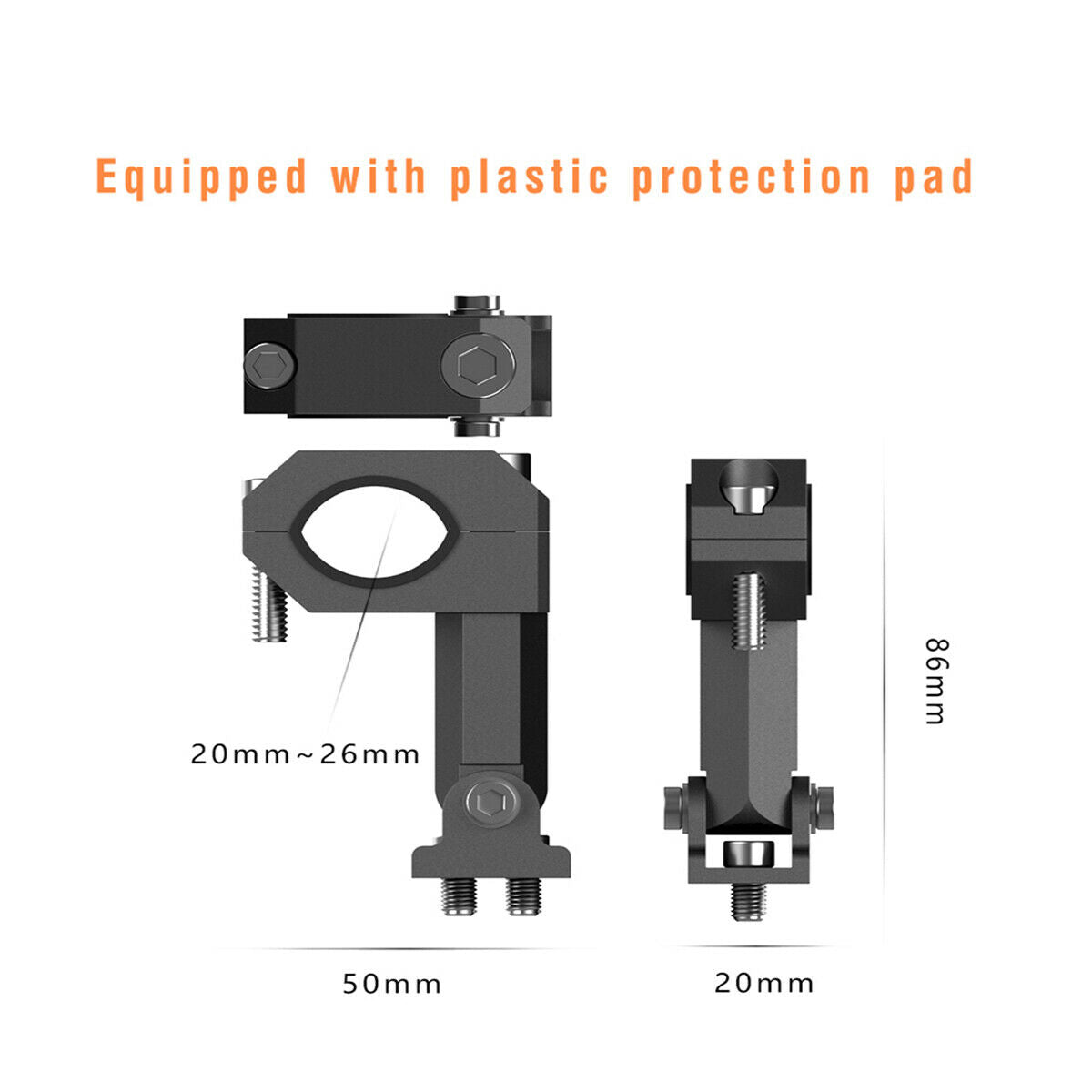 1PCS CNC Aluminum Motorcycle Headlight Handle Fork Mounting Bracket 20-26MM