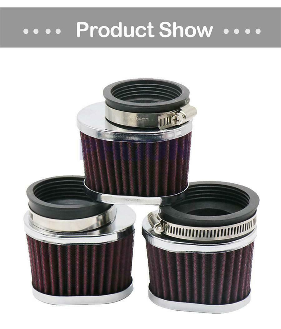 2pcs 55mm Red Motorcycle Scooter Air Filter High Flow Air Pods Cleaner Universal