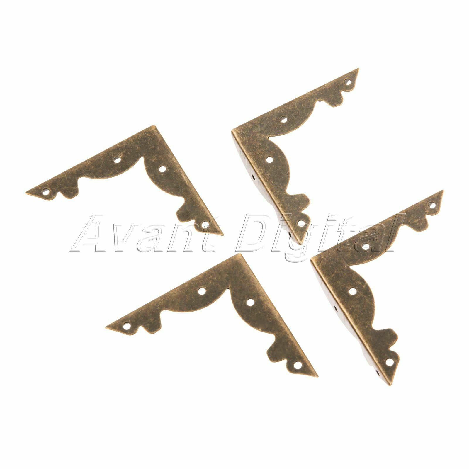 Retro Scrapbooking Decorative Desk Table Wood Box Corner Guards Protectors 4pcs