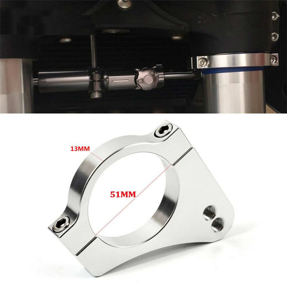 51mm Motorcycle Steering Damper Fork Frame Mounting Clamp Bracket Aluminum Alloy