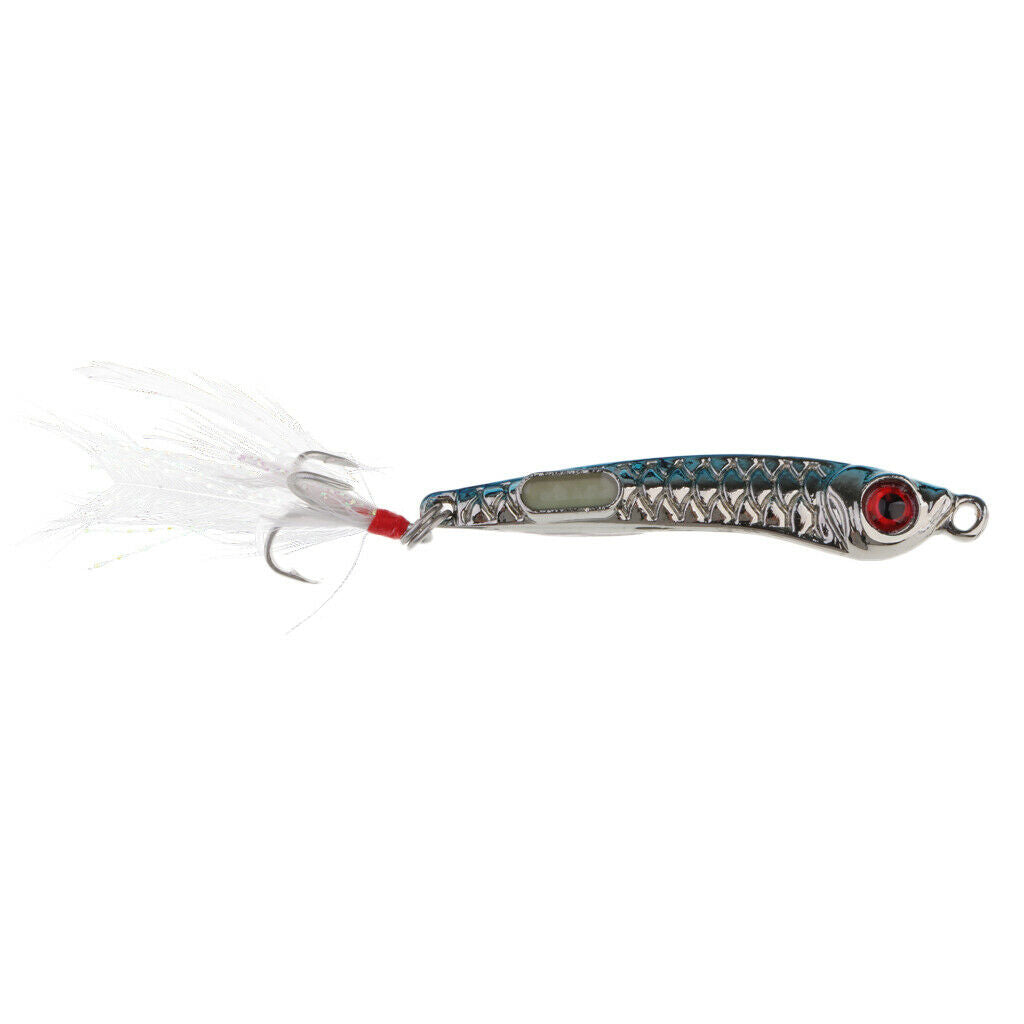 Luminous Fishing Lures Baits Metal Hard Baits Spoon Baits Crankbaits Blue