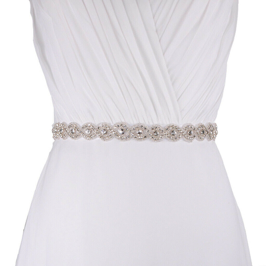 Gorgeous Crystal Wedding Dress Belt Bride Bridesmaid Applique Sash Alloy