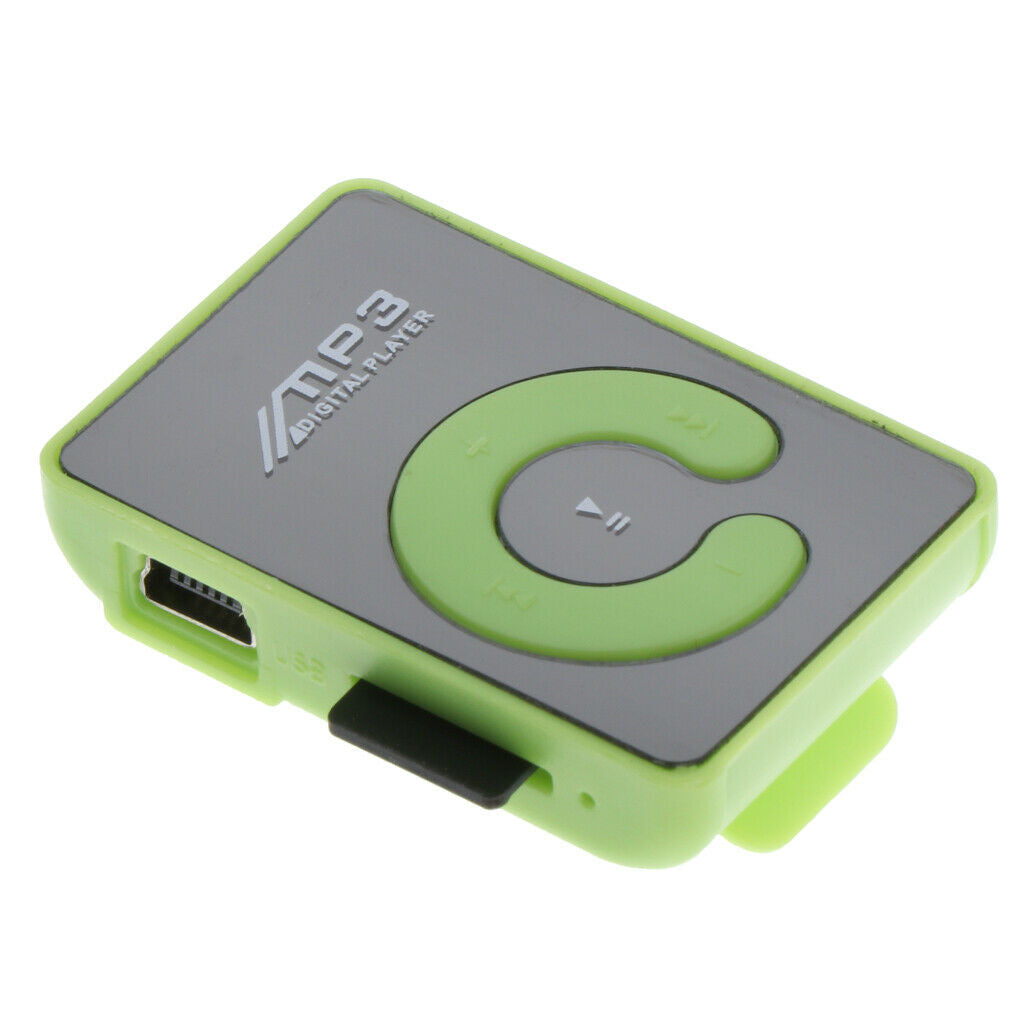 Mirror Clip USB MP3 Music Player Supports 16GB  TF For Outdoor Gifts