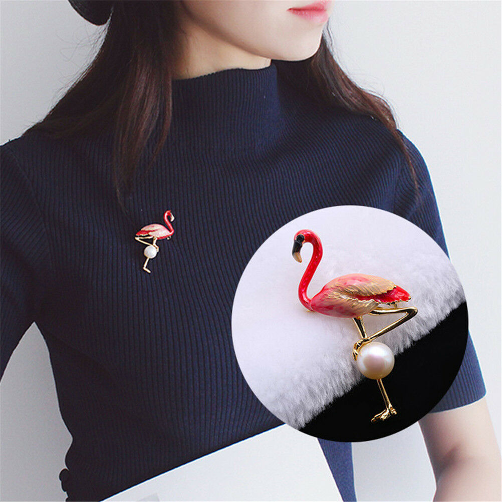 Elegants Flamingo Brooches Unisex Women &Men Brooch Pin  Dress Coat Jewelr.l8