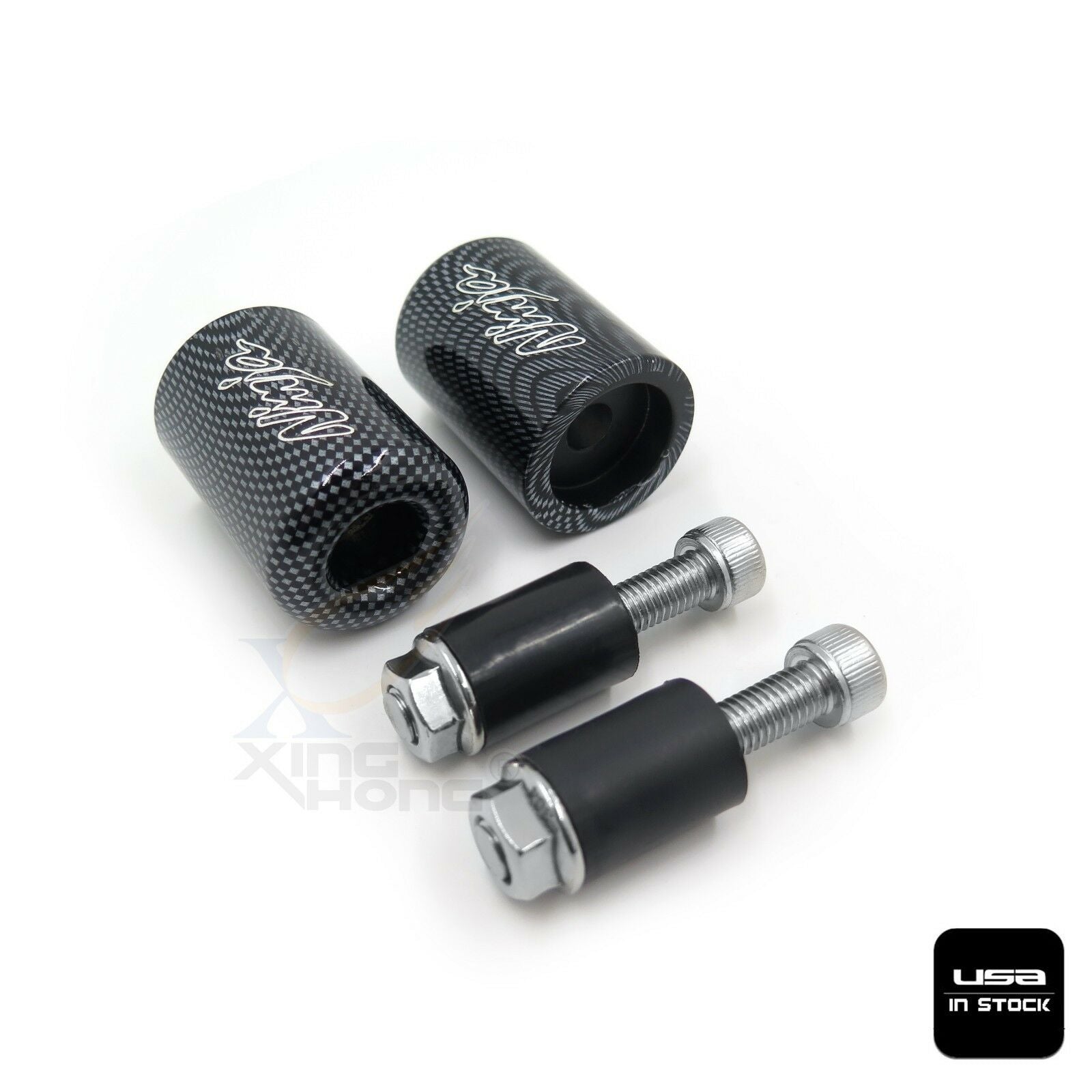 Carbon Bar Ends Rubber For Kawasaki ZX6R 03-12 ZX7R 96-03 ZX9R 94-03 ZX10R 06-07