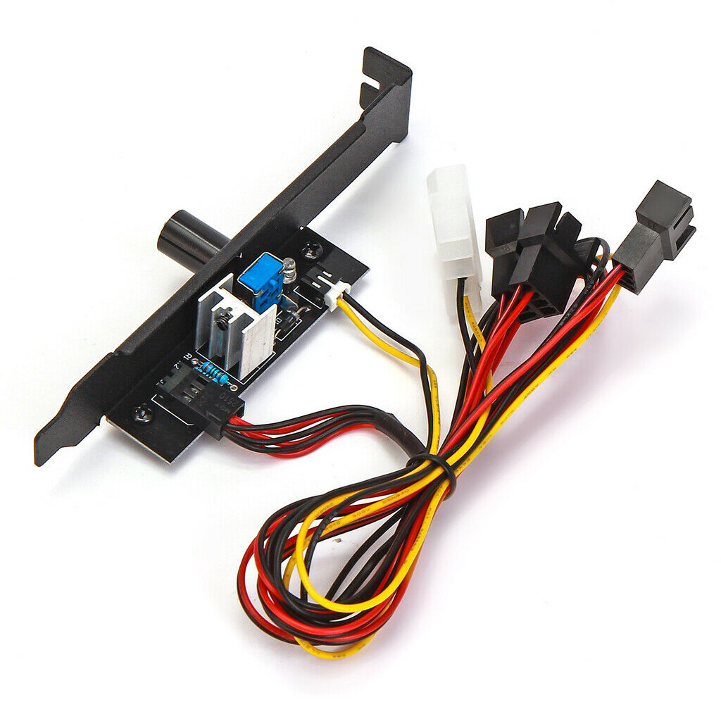 3 Channels PC Cooling Fan  Controller Governor PCI Bracket 12V Power