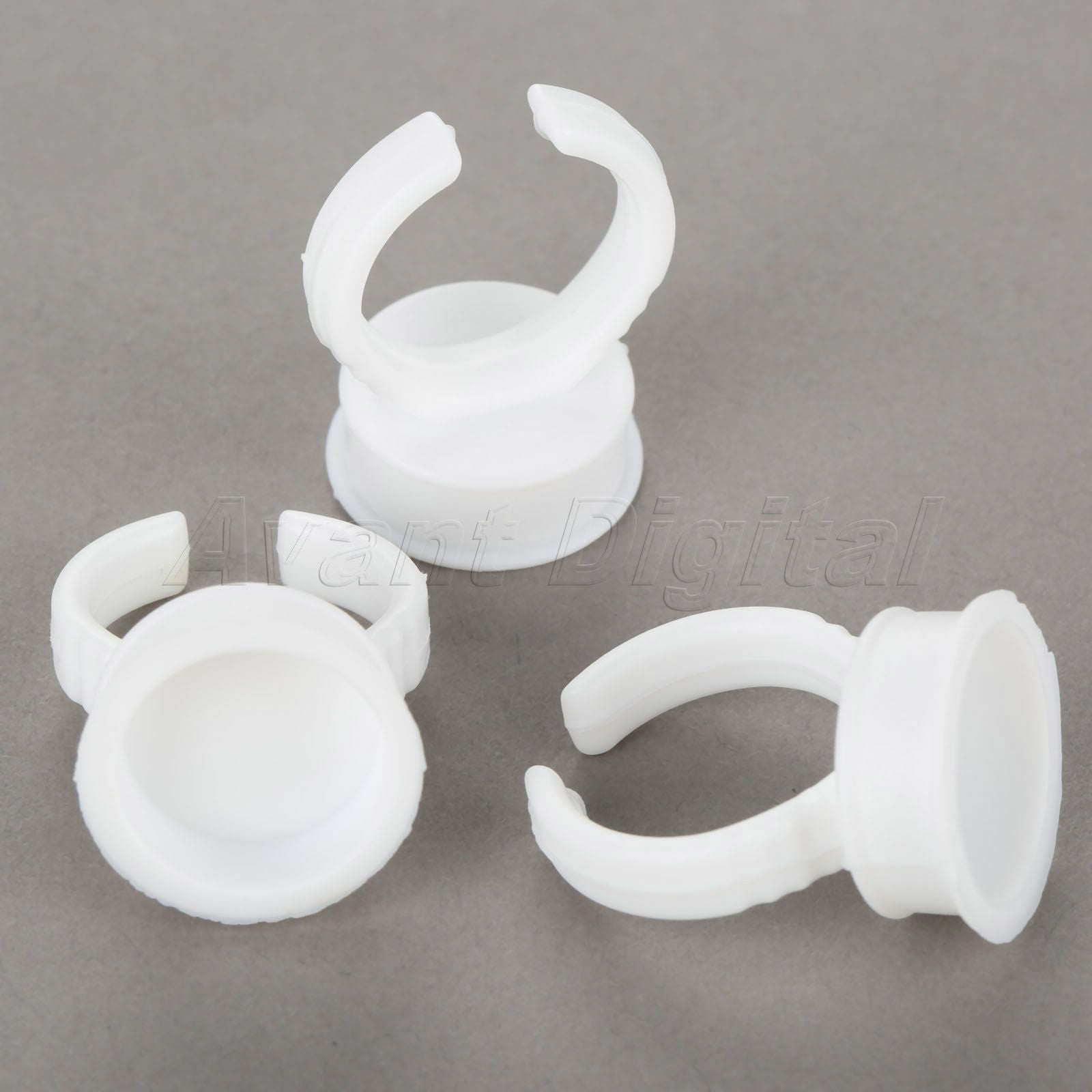 50pcs Plastic White Tattoo Ink Caps Ring Eyebrow Permanent Makeup Holder Cups