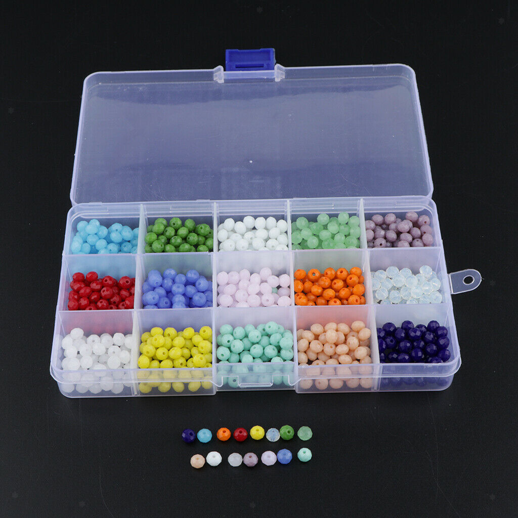 750Pcs 6mm Spacer Beads Bulk Mix Colors Faceted Crystal Glass Beads Loose