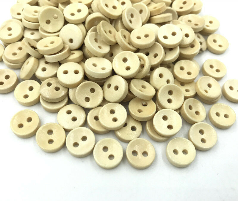 200pcs Wooden buttons beige Round Sewing clothes 2-holes Scrapbooking 10mm